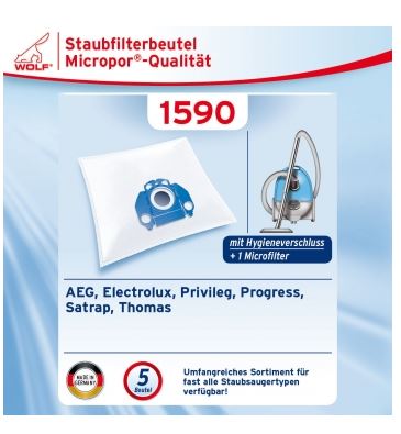 WOLF 1590, Staubsaugerbeutel Micropor für AEG