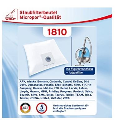 WOLF 1810, Staubsaugerbeutel Micropor für Severin