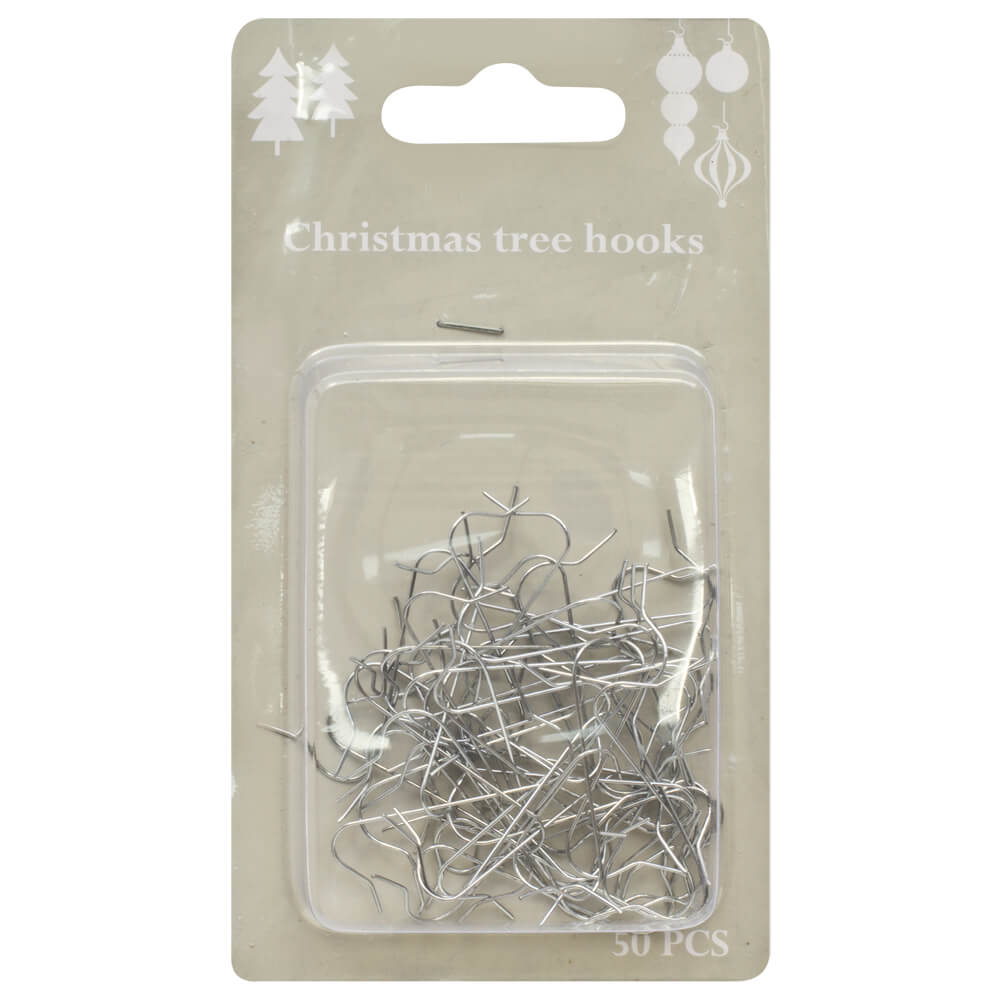 50 Stück Haken für Weihnachtskugeln silber