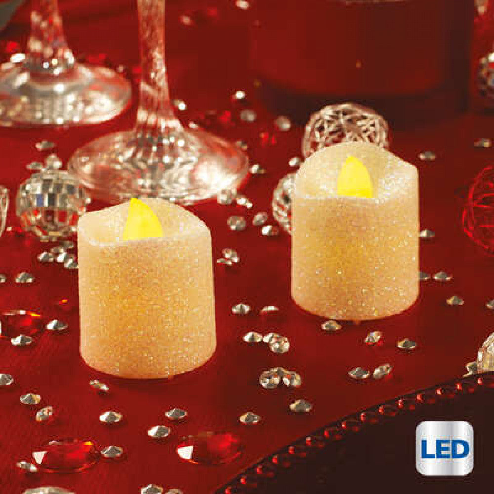 Votiv LED Kerzen Glitzer mini 2 Stück