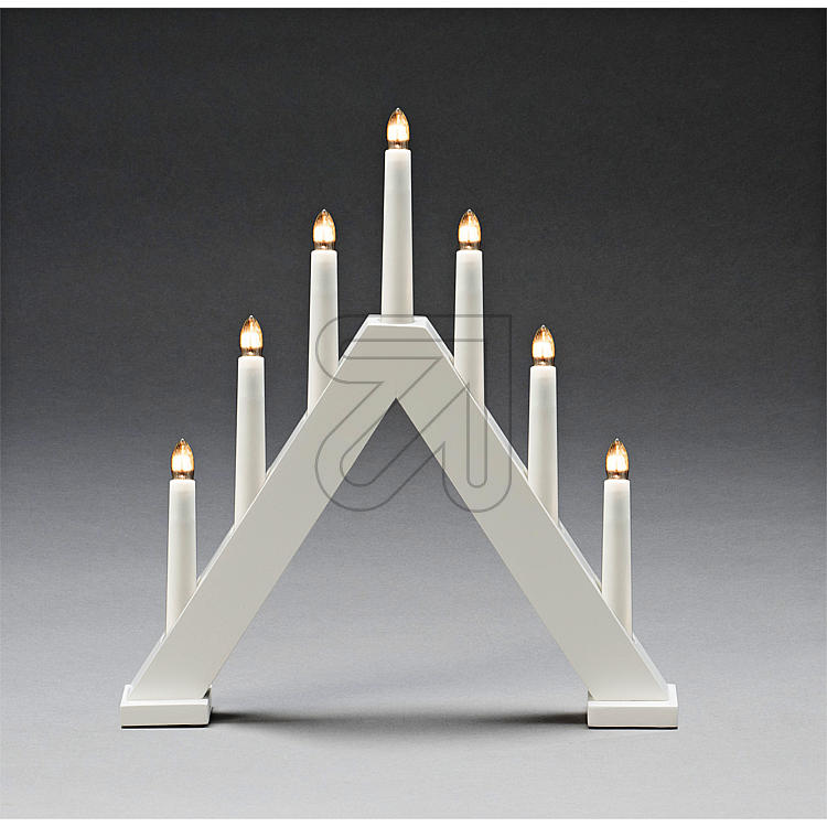 Holzleuchter - Fensterleuchter matt weiß 7 flg.