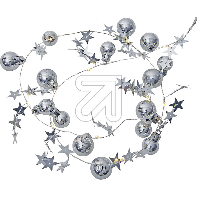 LED Deko Lichterkette 10 flg. Batteriebetrieb mit Timer für innen in silber oder gold