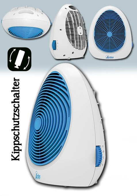 Ardes Heizlüfter AR4F02B 2000W 2 Stufen weiß/blau Thermostat