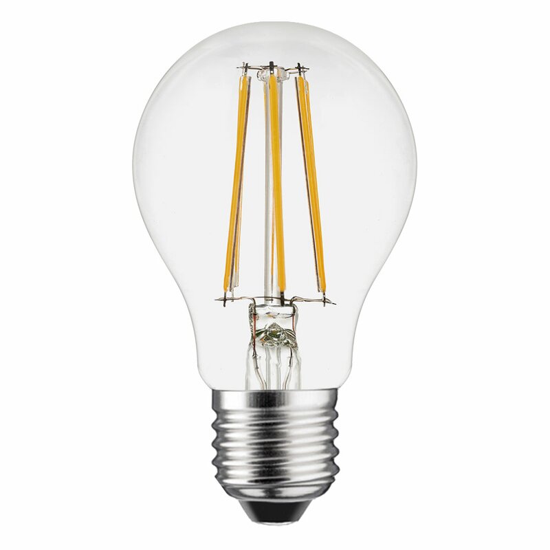 LED Filament Leuchtmittel Birnenform 6W = 60W E27 klar 6500K tageslicht