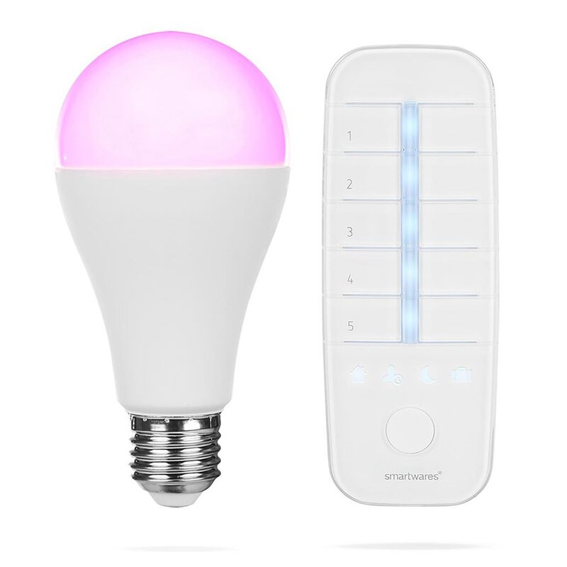 Smartwares LED Smart Leuchtmittel Birne 7W = 45W E27 opal 555lm 2700K-6500K Dimmbar mit Fernbedienung