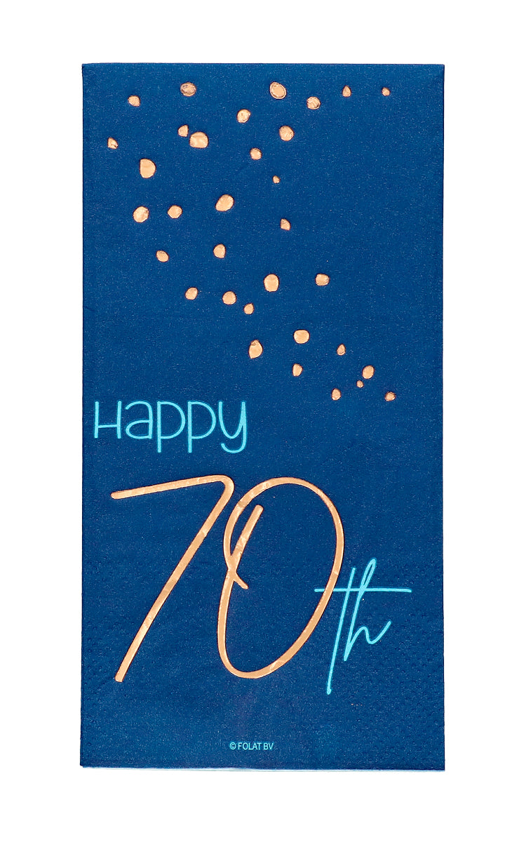 Servietten zum 70 Geburtstag Elegant True Blue - 10 Stk.