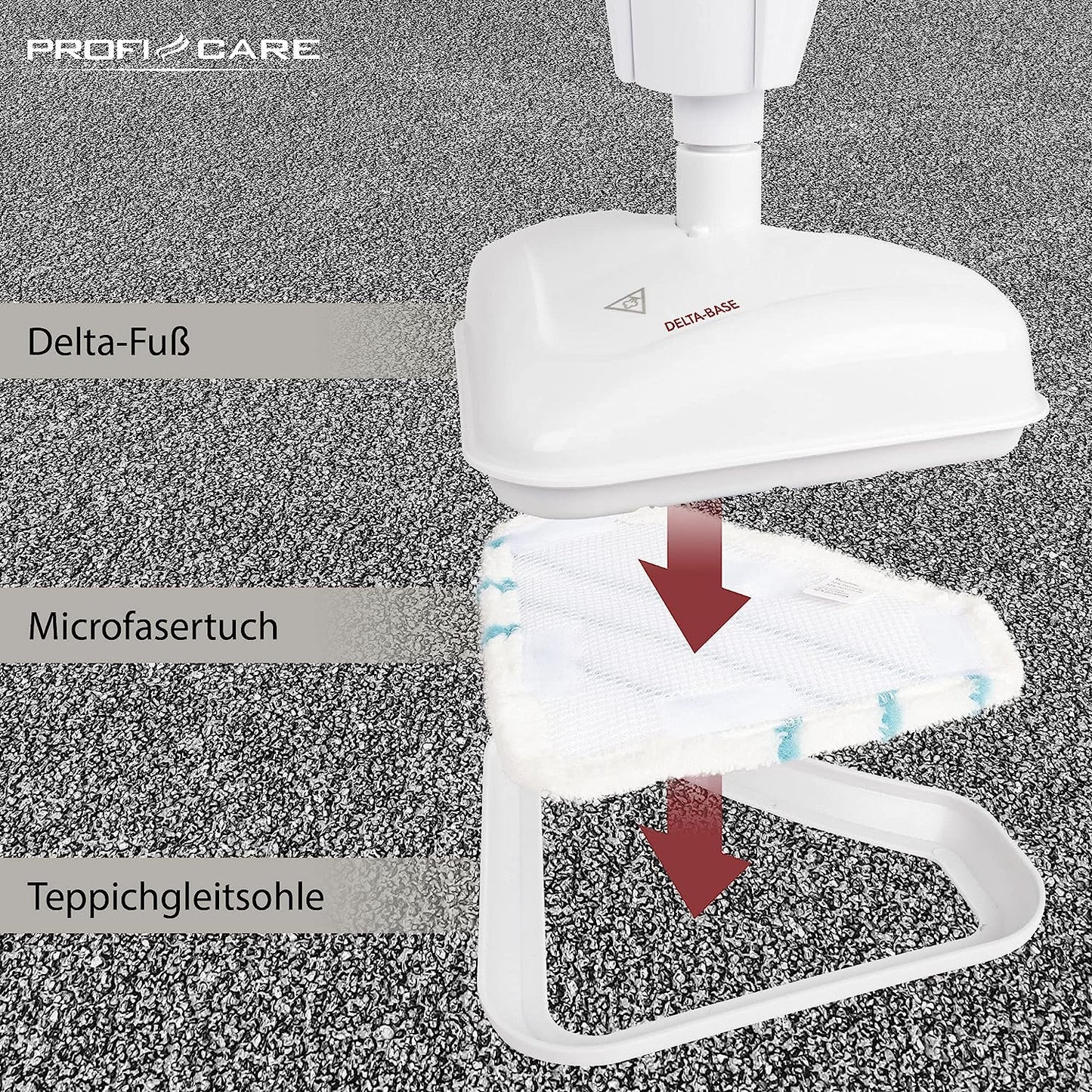 Proficare Dampfreiniger - Dampfmop weiß PC-DR 3093