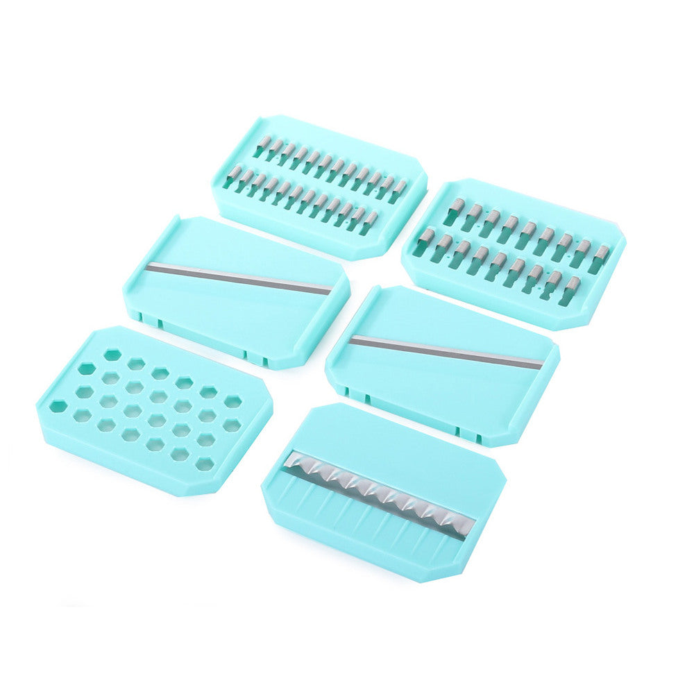 Multireibe / Zerkleinerer für Gemüse und Obst Slicer 6in1 blau/schwarz