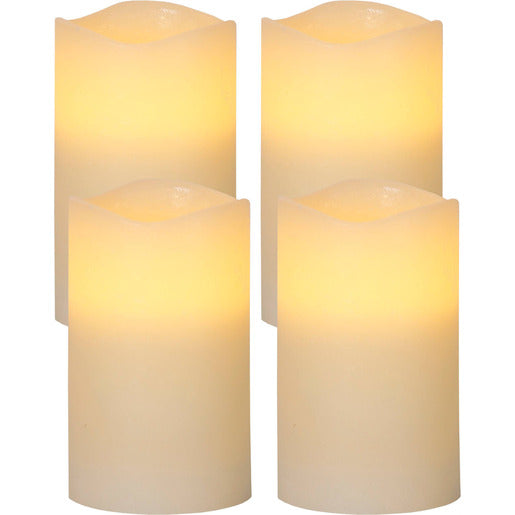 LED Echtwachskerzen Set 4 Stk. beige 1 flammig batteriebetrieben