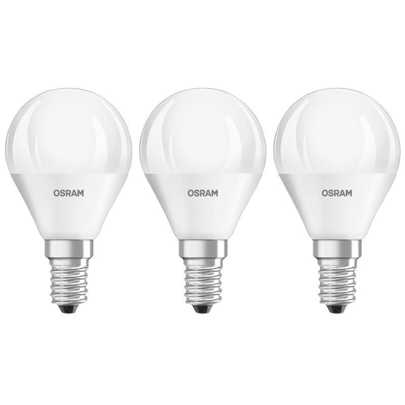 3 Stück Osram LED Leuchtmittel P45 Tropfen 4,9W = 40W E14 matt 470lm 840 Neutralweiß 4000K