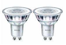 2 Stück Philips LED Leuchtmittel Glühbirnen Glas Reflektor 2,6W = 25W GU10 215lm warmweiß 2700K flood 36°