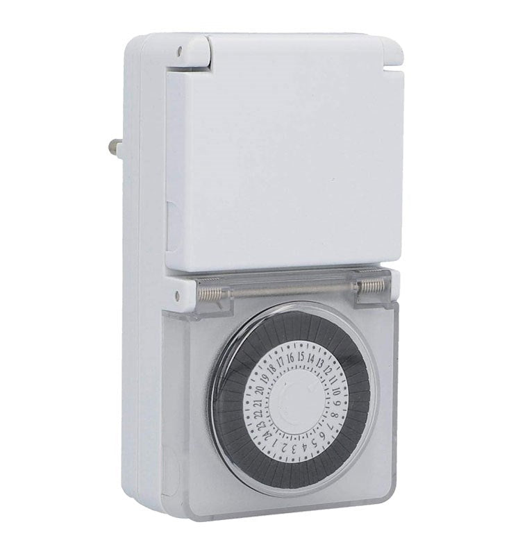 Mechanische Zeitschaltuhr weiß mini für außen IP44