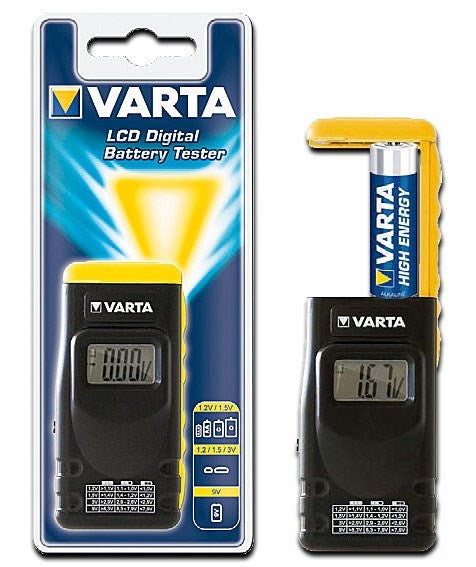 Varta LCD digitaler Batterietester für Batterien, Akkus und Knopfzellen mit LCD-Display - inkl. 2 Knopfzellen V891