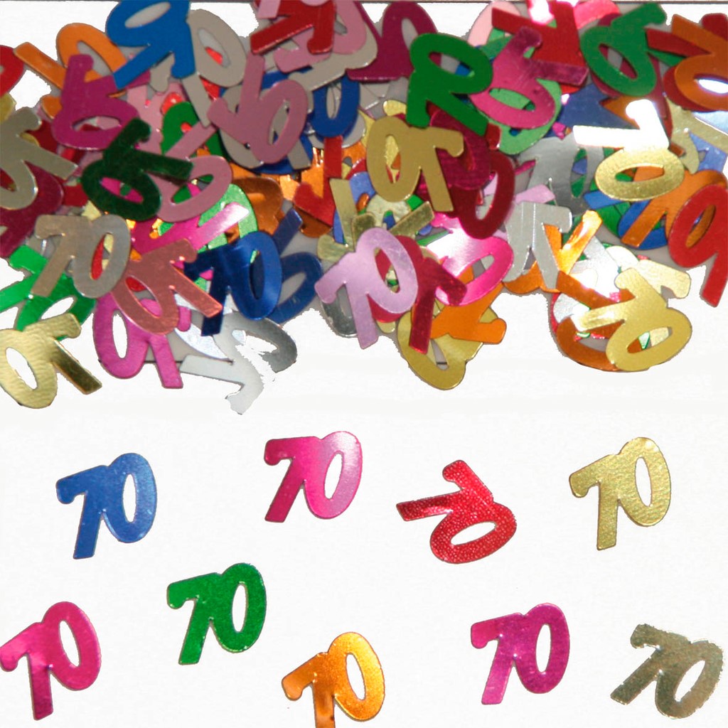 14g Tischkonfetti Zahl 70 mehrfarbig