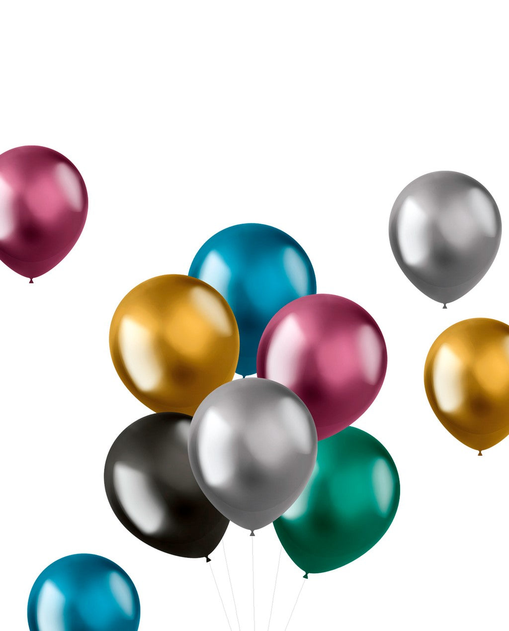 Luftballon 50 Stück auf Latex mehrfarbig metallisch 33cm