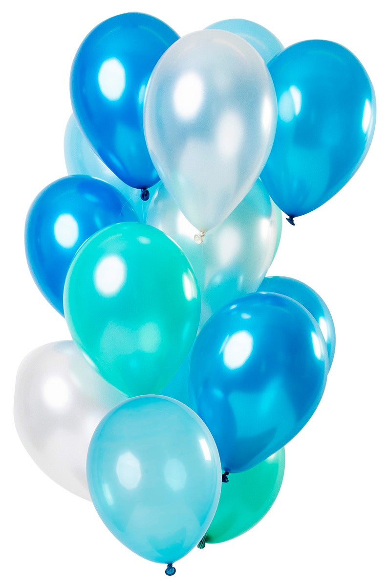 Luftballon 15 Stück auf Latex Blue Azure 33cm