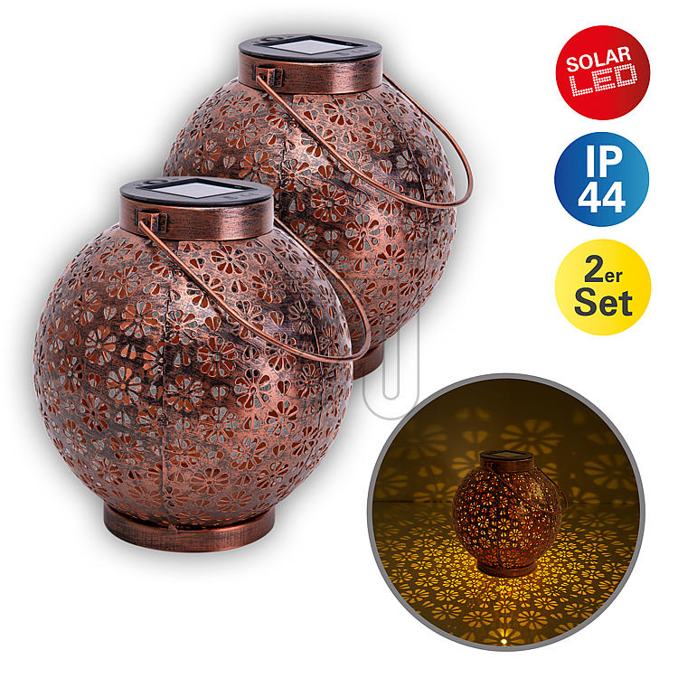 Solar Dekoleuchte bronze IP44 2-er Set