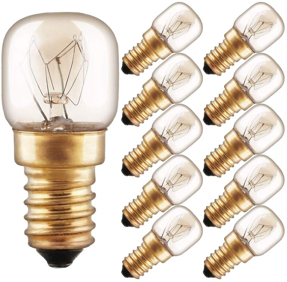 10 x Backofenlampe 300° 25W E14 klar Glühbirne Glühlampe 25 Watt