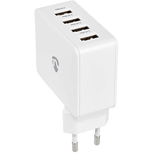 Nedis Netzladegerät 4x USB A 2x2,4A 2x1A 24W weiß